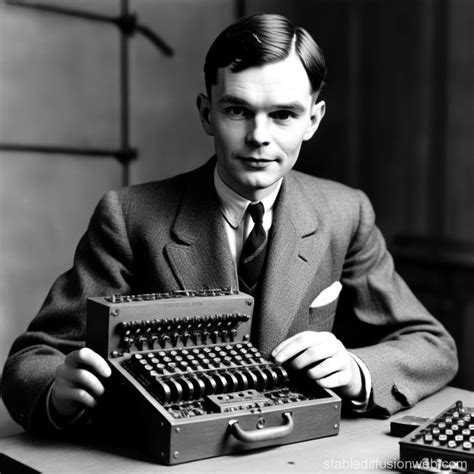 Alan Turing with Enigma Machine | Stable Diffusion Online