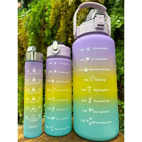 Kit 3 Garrafa Motivacional Squeeze 2L Adesivo Shopee Brasil