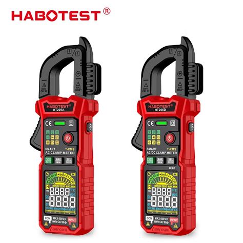 HABOTEST HT205 Digital Clamp Multimeter 600A AC/DC Current and 600V AC ...
