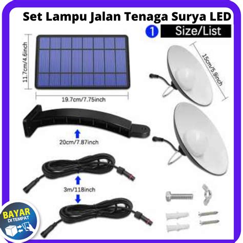 Marege Set Lampu Jalan Tenaga Surya 260 Lumens 2 Lampu LED Anti Air