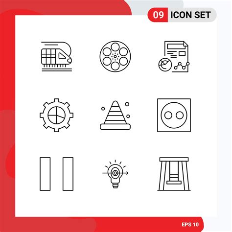 Modern Set of 9 Outlines and symbols such as bumper settings report