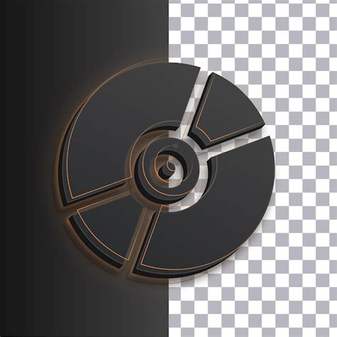 Premium Vector Customizable Dark Dj Or Cd Disk Icon Featuring Golden