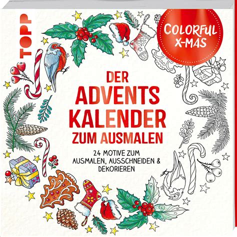 Colorful Christmas - Der Adventskalender zum Ausmalen: 24 Motive zum