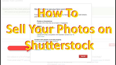 How To Sell Photos Online With Shutterstock Youtube