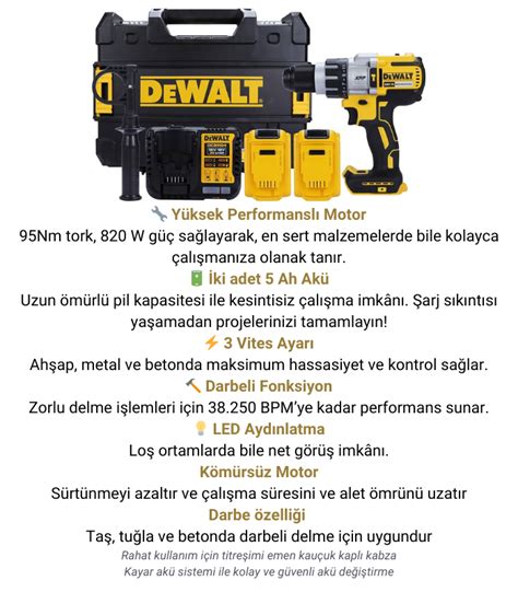 Dewalt DCD996P2 18 V Çift Akülü 5 Ah Darbeli Matkap - Hırdavatbulurum