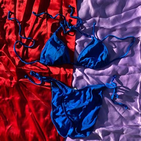 Vintage Swim Vintage S Girl Star Cobalt Beaded String Bikini