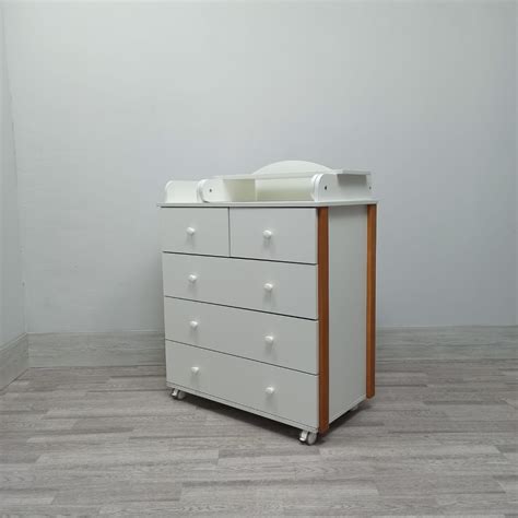 Детский пеленальный комод Incanto Nuvolla Plus 800/5 цвет белый бук ...