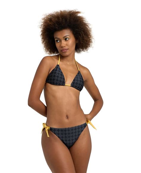 Arena Women S Standard Th Anniversary Triangle Bikini Black Multi Gold For Sale North Las