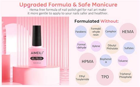 Amazon AIMEILI Hema Free Gel Nail Polish Nude Pink Glitter Gel Polish Neutral Color Skin