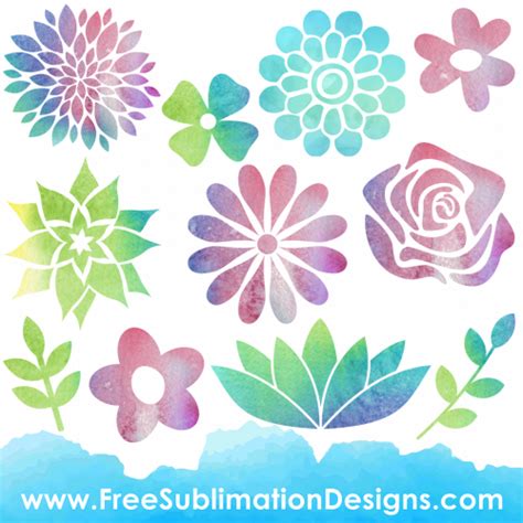 Free Sublimation Print Watercolor Floral Element Free Sublimation Print