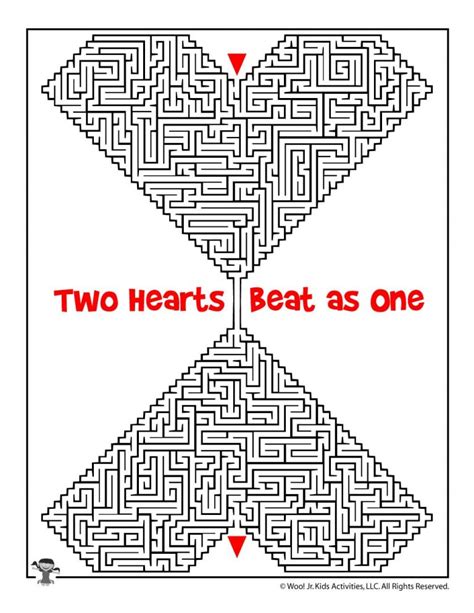 Heart Mazes For Valentines Day Woo Jr Kids Activities Childrens