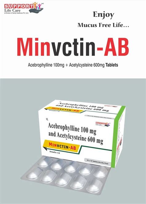 Acebrophylline 100 Mg N Acetylcysteine 600mg At Rs 295 Stripe