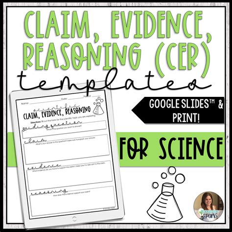 Claim Evidence Reasoning (CER) Templates for Science - Secondary Sparks
