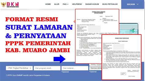 Format Lamaran Dan Pernyataan Pppk Pemerintah Kabupaten Muaro Jambi