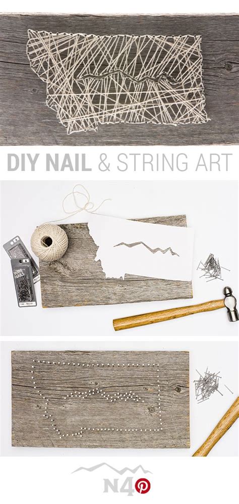 Diy Nail And String Art String Art Nail String Art Pinterest Crafts