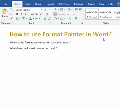 How To Use The Format Painter In Microsoft Word (PC Mac)