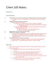 Chem Exam Docx Chem Notes Lesson Learning Outcomes