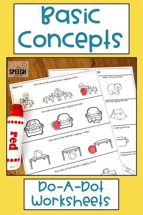 Basic Concepts Worksheets Speech Language Activities Preschool