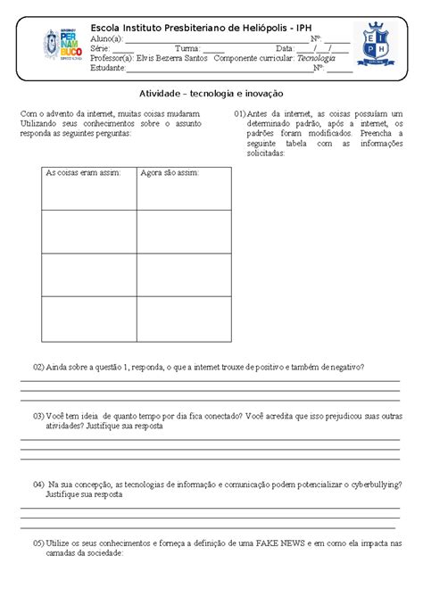 Atividade Adaptada Tecnologia E Inovação - Atividade - tecnologia e inovação - Atividade – tecnologia e inovação ...