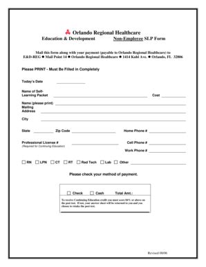 Fillable Online Education Development Registration Form Orlando