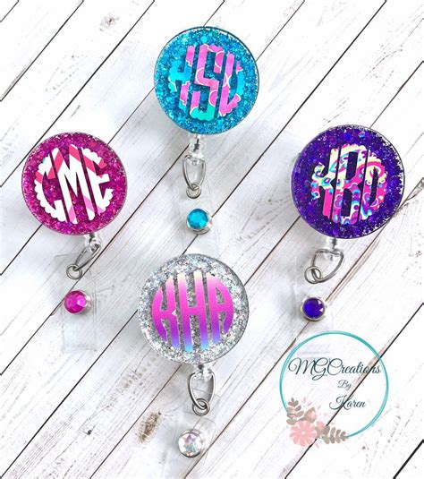 Monogram Badge Reel Personalized Badge Reel Custom Badge - Etsy ...