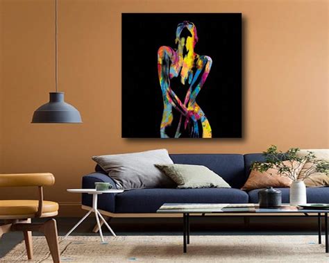 Naked Watercolor Woman Canvas Poster Print Sensual Photo Art Banksy