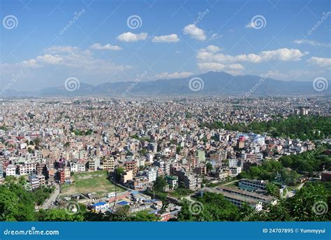 kathmandu nepal stock image image  aerial dense