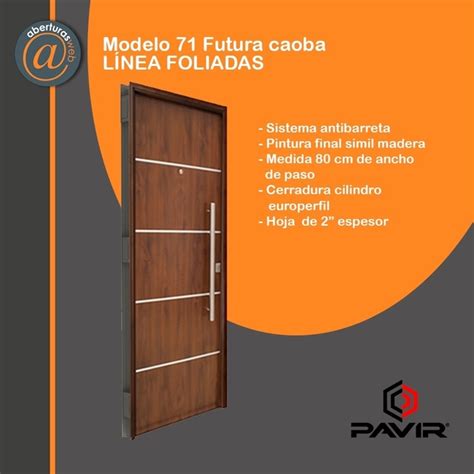 Puerta Pavir Seguridad Mod Futura Caoba Pintura Final