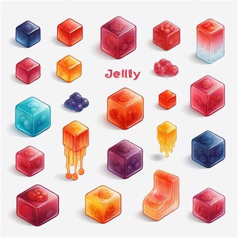 Premium Vector A Collection Of Colorful Cubes With The Word Jelly On