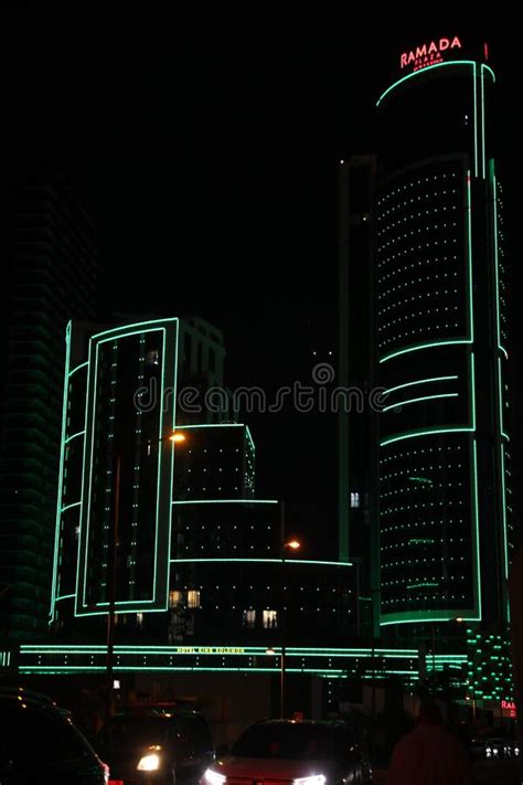 Batumi Georgia June 09 2022 Night Cityscape With Illuminated