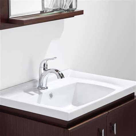 Kraus Arcus Chrome 1 Handle Single Hole Watersense Low Arc Bathroom Sink Faucet With Deck Plate