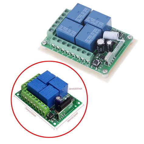 Dc V A Mhz Ch Wireless Relay Rf Remote Control Switch Receivh