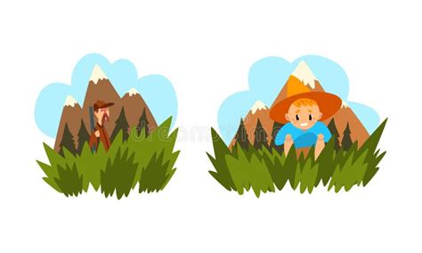 Boy Hiding Garden Stock Illustrations 70 Boy Hiding Garden Stock