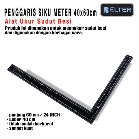 Jual Siku Hitam 40 X 60 Cm Penggaris Siku Meter PENGGARIS SIKU METER 40