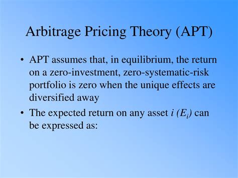 Ppt Arbitrage Pricing Theory Apt Powerpoint Presentation Free