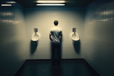 Gay Man Using A Urinal In A Gay Club Toilet Generative AI Stock