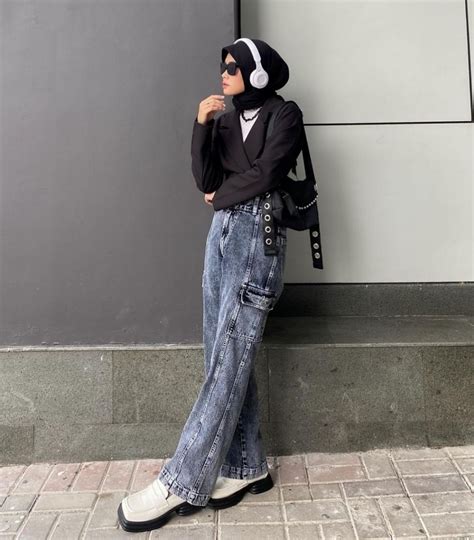 10 Ide Ootd Hijab Dengan Cargo Jeans Swag Pasti Keren