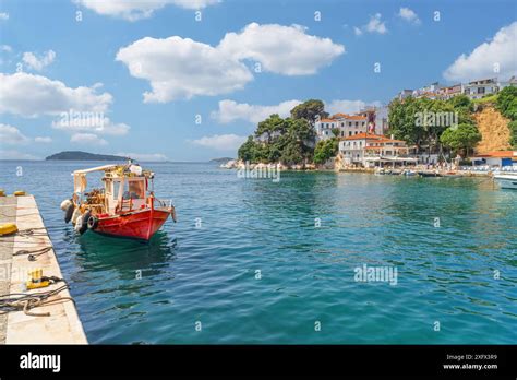 Skiathos Old Port Stock Photo Alamy