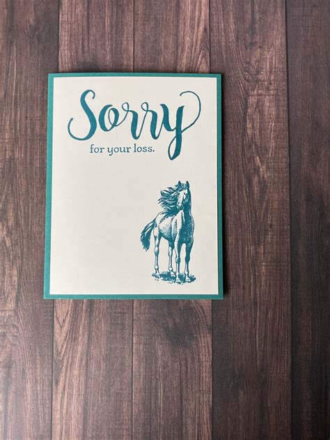 Horse Sympathy Cardhandmade Horse Sympathy Card Horse Etsy
