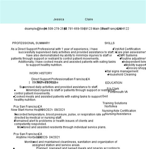 6 Great Direct Support Professional Resume Examples Livecareer
