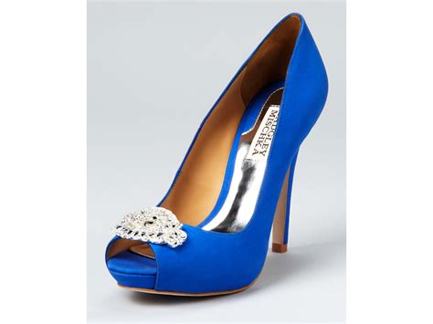 Lyst Badgley Mischka Pumps Goodie Peep Toe In Blue