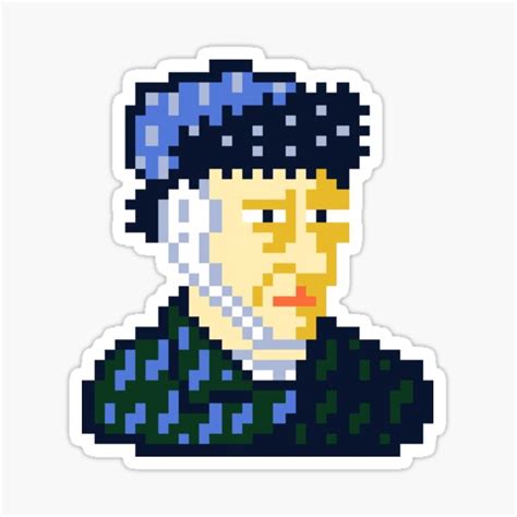 Vincent Van Gogh Pixel Art Sticker For Sale By Glucka Redbubble