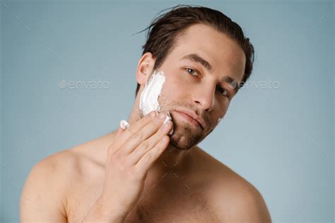 Portrait Of A Mid Aged Brunette Shirtless Man Stock Photo By Vadymvdrobot