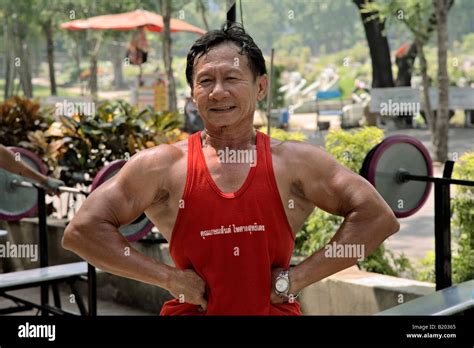 Mature Thai Bodybuilder Bangkok Thailand Stock Photo Alamy