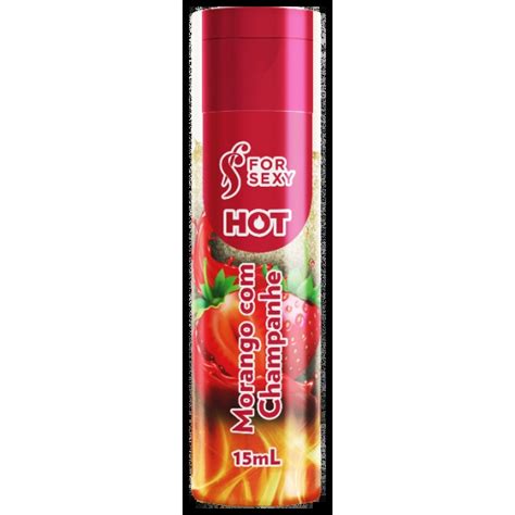Gel Hot Comestível Sabor Morango Champanhe 15 ml For Sexy DSS Sex