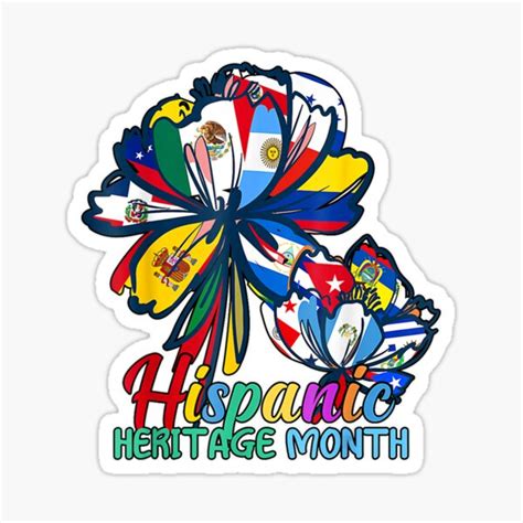 Hispanic Heritage Month Countries Latino Flags Sunflower Sticker For Sale By Allensbirse