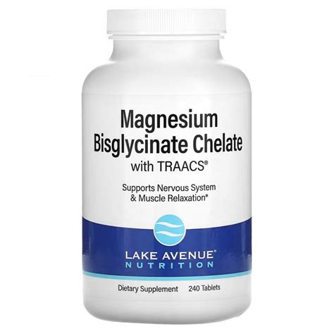 Магний бисглицинат хелат Lake avenue nutrition Magnesium Bisglycinate ...