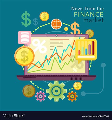 news  finance market royalty  vector image