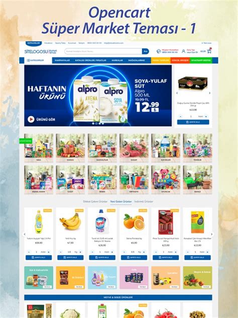 Opencart Süper Market Teması 1 Oavamt001