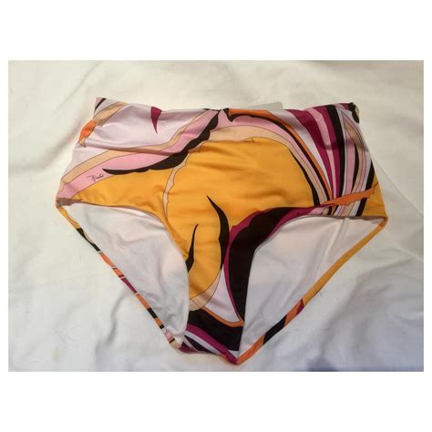 Emilio Pucci Fiore Maya One Shoulder Bikini Multiple Colors Polyester Elastane Ref 132448 Joli